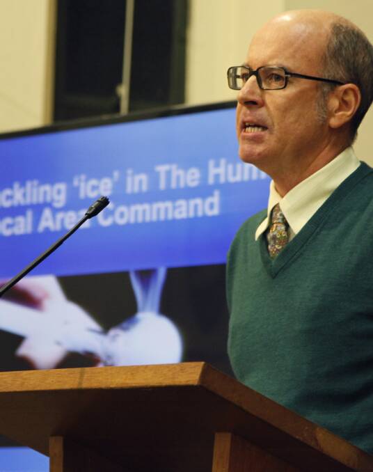 RURAL ICE: Drug and alcohol specialist from NSW Health Dr Gilbert Whitton was one of the speakers at Goulburn's community ice forum last year. Photo: Peter Oliver. 