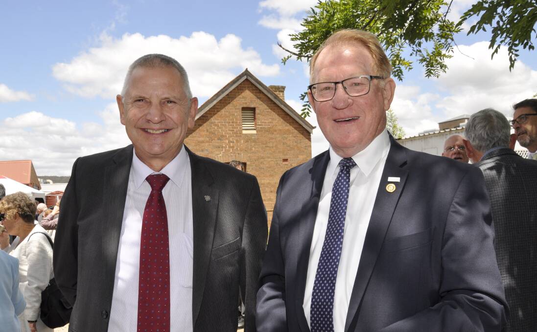 Geoff Kettle, picture here last November with Cr Bob Kirk, has been on the Southern NSW Local Health District board for several years. Picture by Louise Thrower.