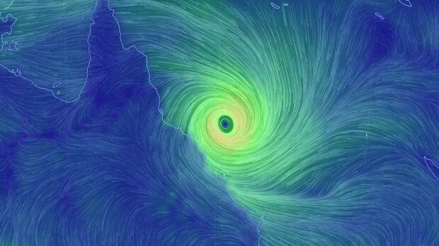 The core of Cyclone Debbie was expected to generate wind gusts of up to 240 kilometres per hour. Photo: Earth
