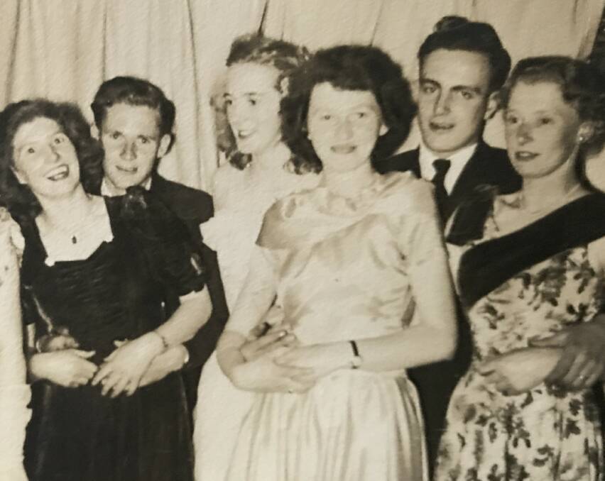 Taken in mid-1950s: Jack and Jacqueline Seaman (nee Winning); Judy West (nee Pedley); Pam Weir (nee McLaughlin); Dudley West; unknown lady on right.