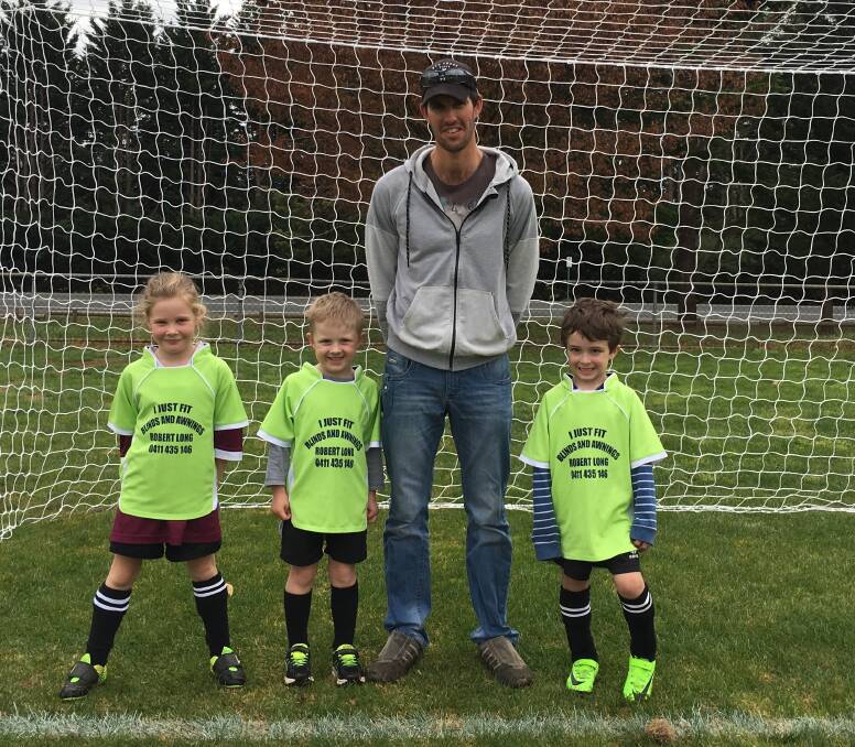 The Green team: They are our last for the Junior Soccer profiles for 2017; Ada Dunn (fill in) Braith Plumb, Coach Tim Plumb and Lucas Plumb.
