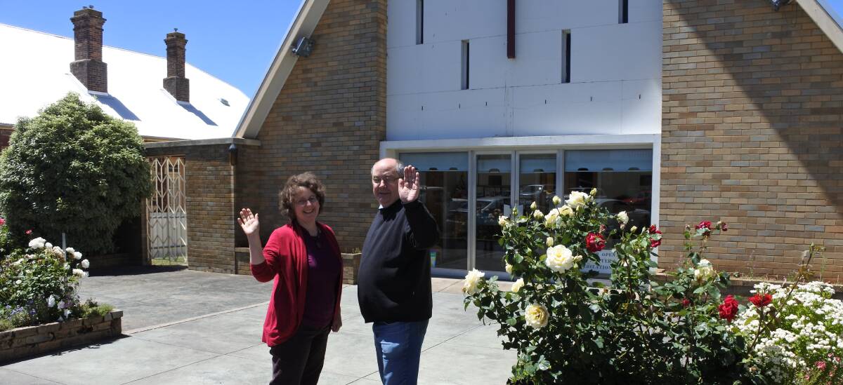 Farewell: Ros and Keith Robinson, pastor of Crookwell Uniting Church, said their goodbyes on December 18. Photo: Bronwyn Haynes