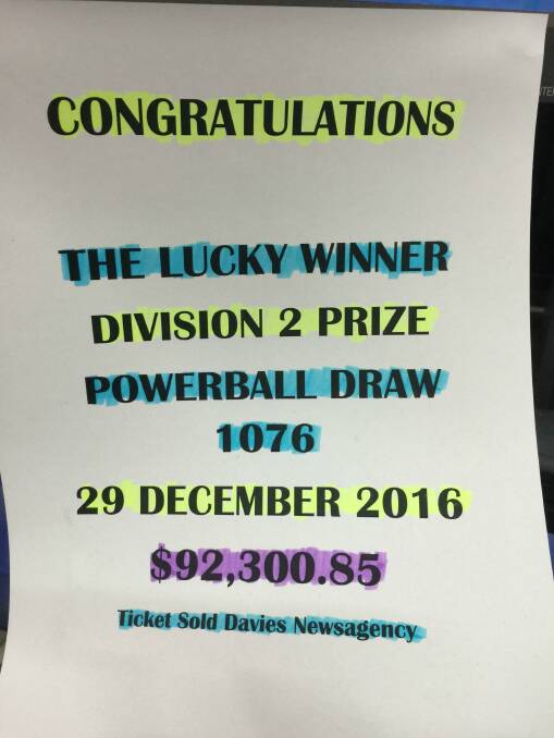 Powerball second division win