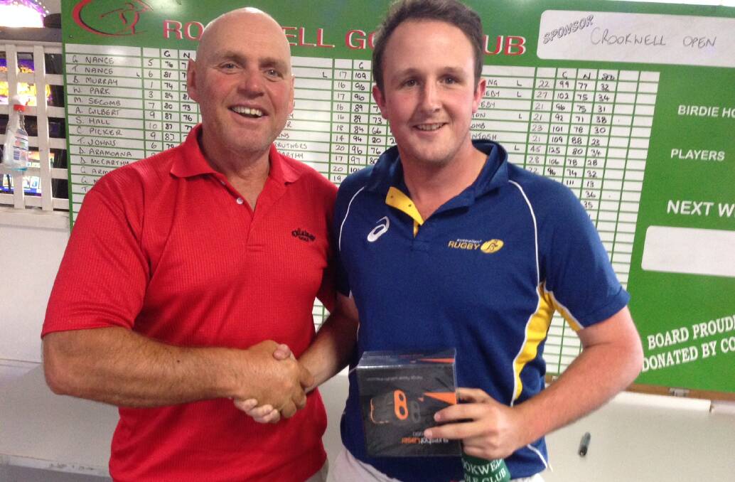 Ashley Gilbert with Domonic McCarthy the men’s Open Champion for 2107 who carded a 1 over 71 in a great round. Photo supplied.