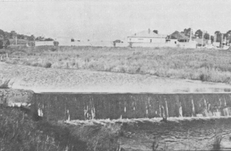 WATER HOLE: The weir in the 1930s, a five-year lease was granted and working bees were held to dig out stones from the bed of the creek and level the banks. 