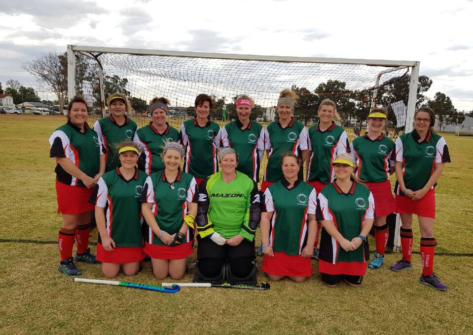 The Crookwell over 35s have come home with the premiership title from the Hockey Masters. Team names below. Photo Marryanne Smith.