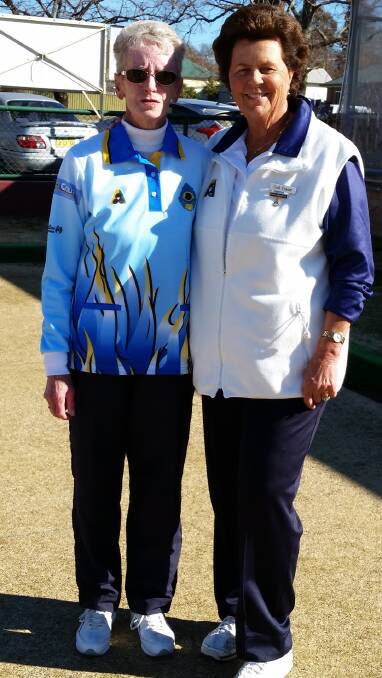 Champion: Sandra McDonell from the Crookwell Women's Bowling Club with runner up Gail Fraser from Bowral. Photo: June Howard
