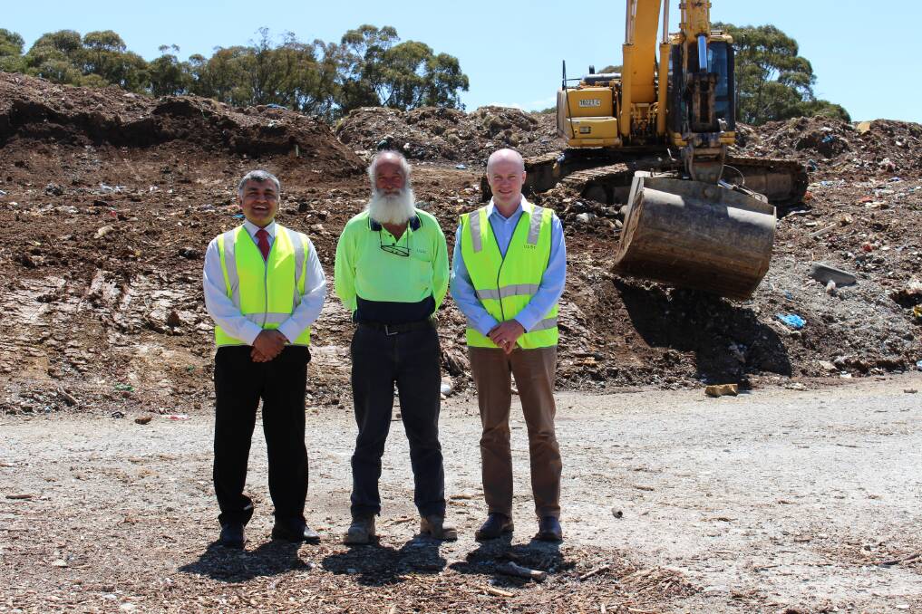 UPGRADE: (L-R) Upper Lachlan Shire Council’s Director of Works and Operations Mursaleen Shah, Senior Waste Operator Steve Trickett and Manager of Operations Luke Moloney at the Crookwell Landfill.
