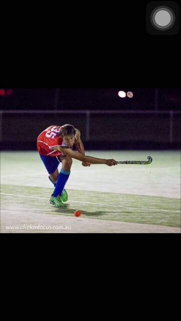 McGregor in action at a recent hockey meet. Photos supplied