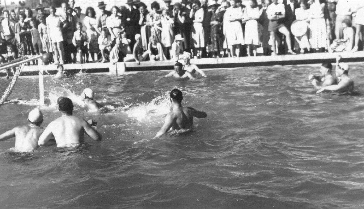 MAKING A SPLASH: A waterpolo match between North Narrabeen and Goulburn at Crookwell attracted a crowd of more than 500. Photo: supplied