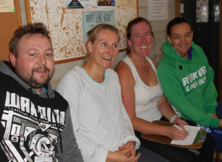 Players in the spring squash competition, Adam Gay, Nic Bensley, Michelle Barney and Kathryn Nagle from Crookwell.
