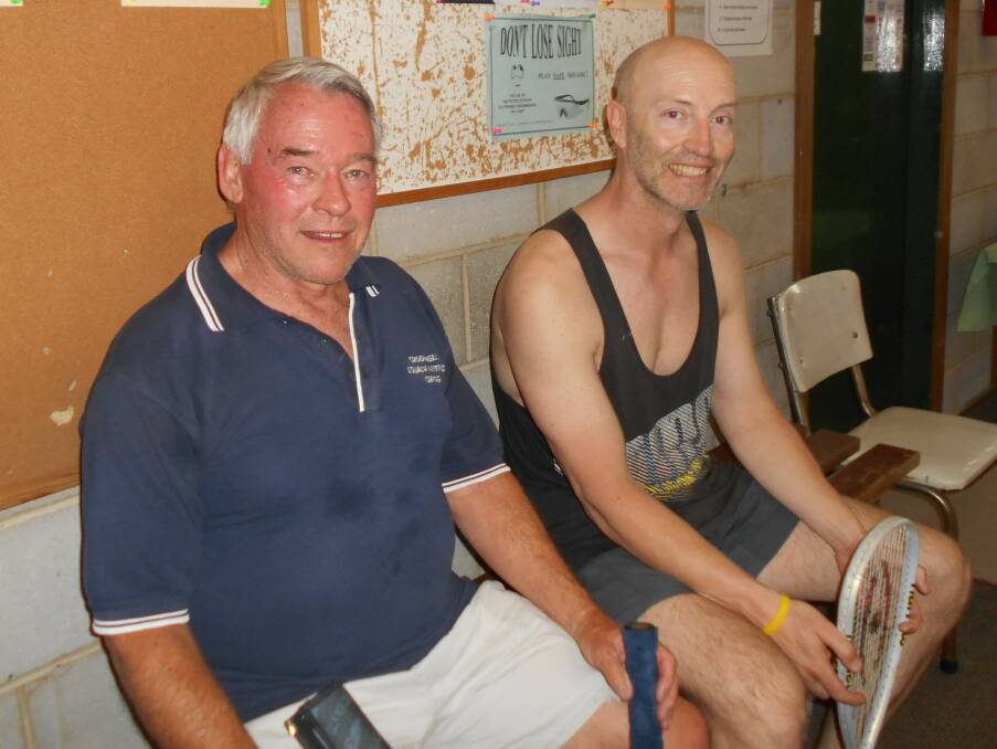 READY TO PLAY: Sunday Squash players from Crookwell are Peter McCrorey and Brett Shipton.