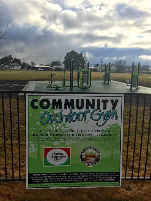 The newly operational outdoor gym at Clifton Park on the Laggan Road, Crookwell.