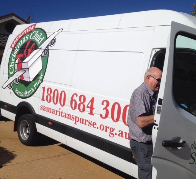 The van has been packed with the 448 boxes contributed by the generous and caring people of Crookwell and surrounds.