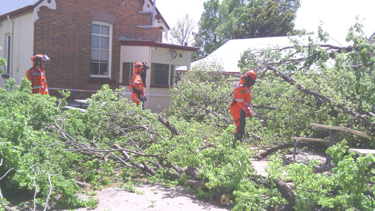CLEAN UP: Local SES crews at a recent clean-up after a wind storm.