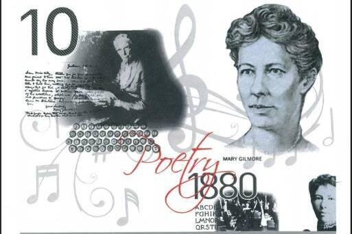 Dame Mary Gilmore, writer, is pictured on the $10 note and on stamps.