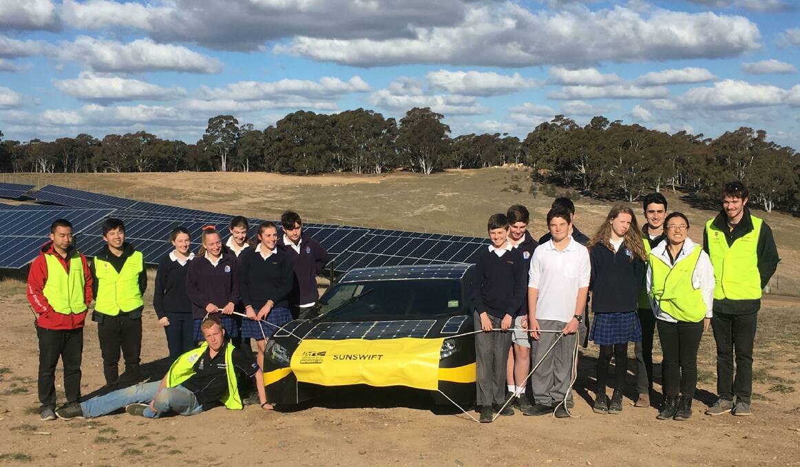 Students from Crookwell High School enjoyed seeing eVe, learning about the Sunswift initiatives and hearing about their newest solar car, Violet. Phot supplied