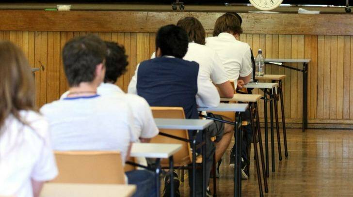 Students at Ambravale High School sit their first HSC exam - English paper 1. Photo: Jeff de Pasquale