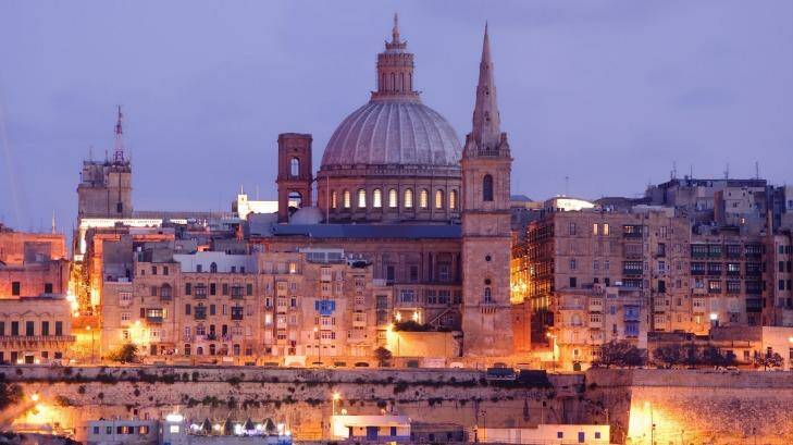 Malta: Valletta's fortifications look magnificent at twilight.