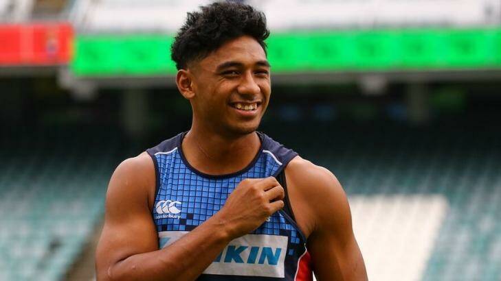 Stoked: Irae Simone will make his Super Rugby debut for the NSW Waratahs against the Western Force on Saturday. Photo: Ben Holgate