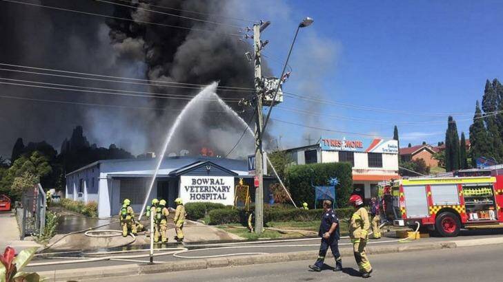 Vet clinic evacuated as fire engulfs tyre store in Bowral Photo:  Phillip Minnis/Facebook