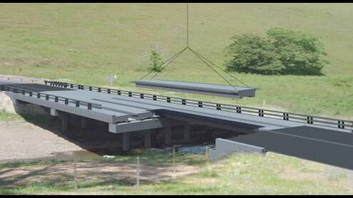 Artist’s impression of an RMS designed, prestressed concrete modular bridge building system.