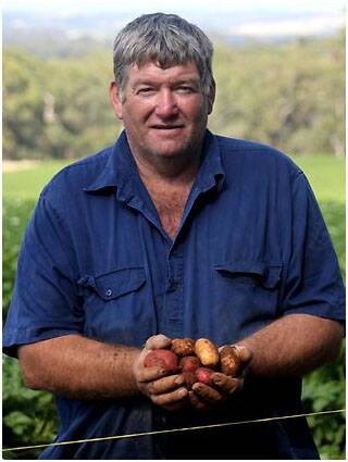 Above is Garry Kadwell in his potato paddock.