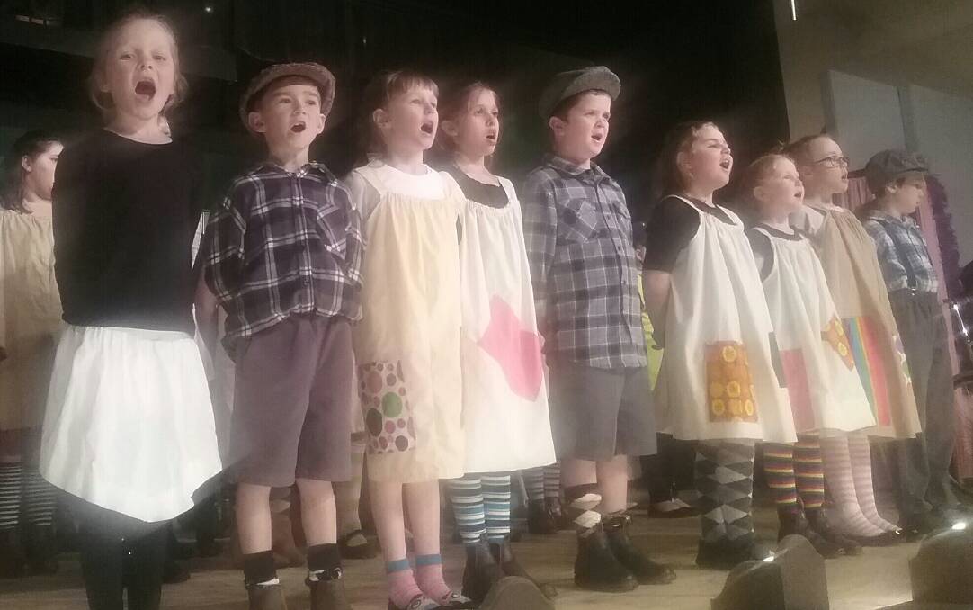 Some of the orphans from the upcoming show Annie jr to be staged this Friday and Saturday nights and Sunday afternoon