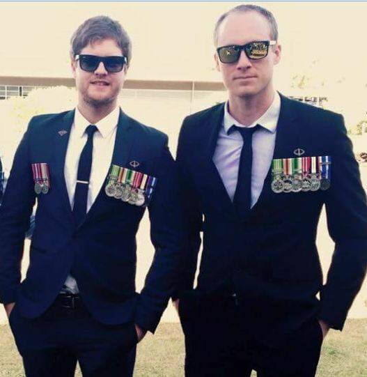 Matthew Sharp and Michael O'Connor, co-founders of the Australian Student Veterans Association on Anzac Day 2016.
