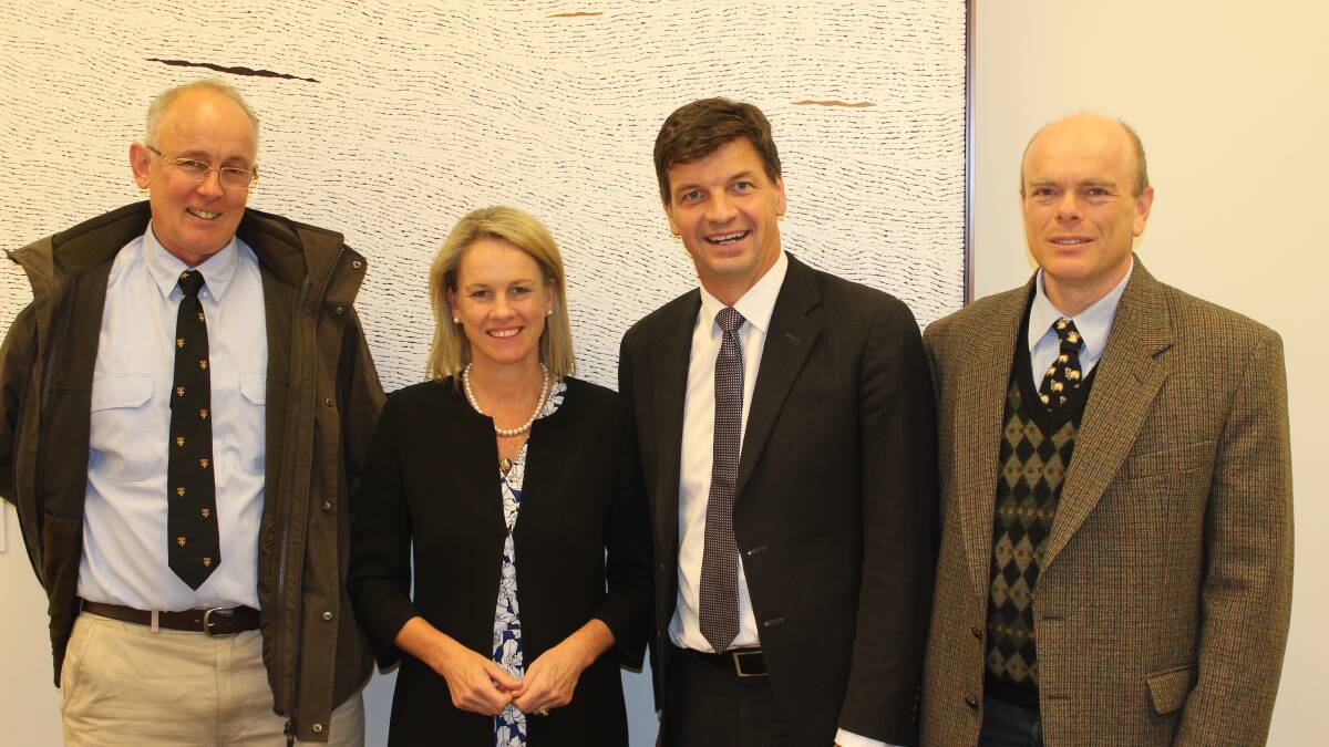 Federal Member for Hume Angus Taylor, with (from left) RDA NSW President Dr Christopher Gittoes, Assistant Health Minister Fiona Nash and RDA NSW Secretary Dr Dave Richmond welcoming higher incentive payments for GPs practising in smaller towns in Hume.