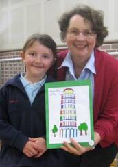 Darcie Osborne from Crookwell Public School with her winning entry and International Officer Ros Robinson from Crookwell CWA Day Branch