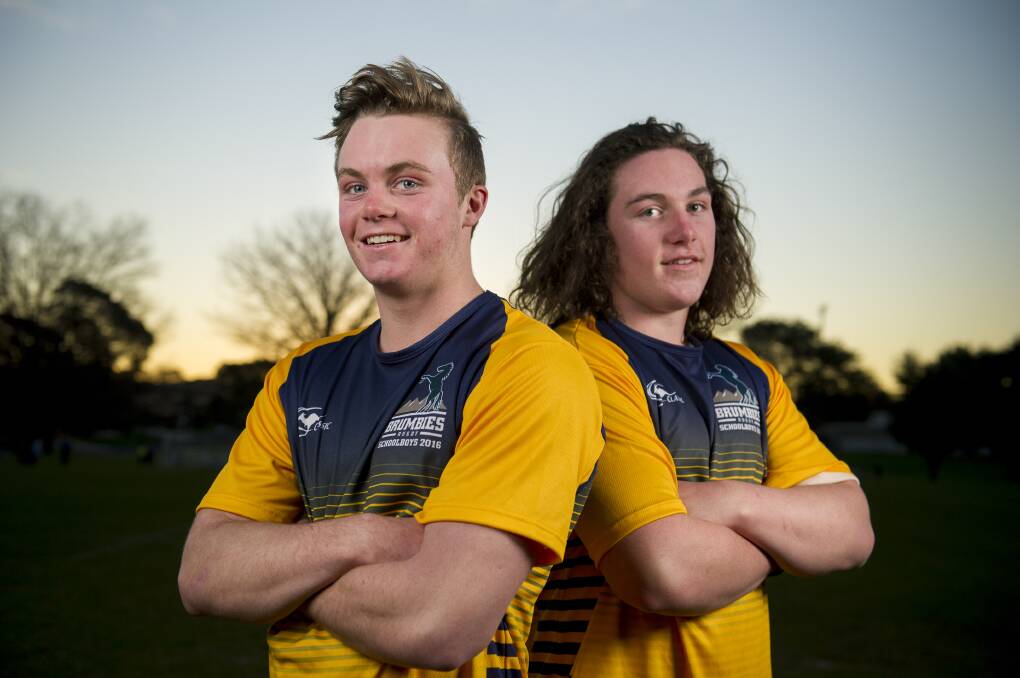 Brothers Ryan and Lachlan Lonergan are set to play integral roles for the ACT Schoolboys squad. Photo: Jay Cronan.