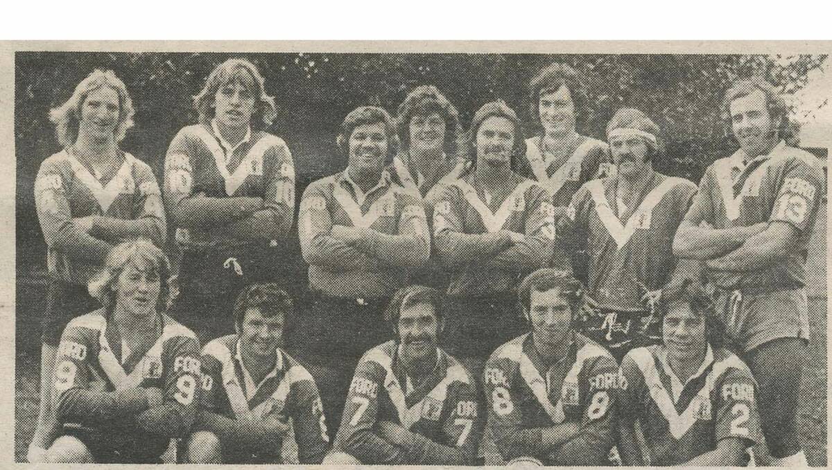 Crookwell 1976: Back row: D Hegarty, I Gilmore, E Simms (captain-coach), W Kennedy, D Kirkwood, S Pfiffer, G Hammond, B Broderick. Front: N Broderick, B Doyle, R Croke, T Knight, R Roebuck