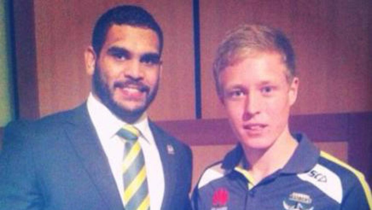 Jack was selected three times to play Harold Matthew Cup during 2013 shown here with one of his idols Greg Inglis
