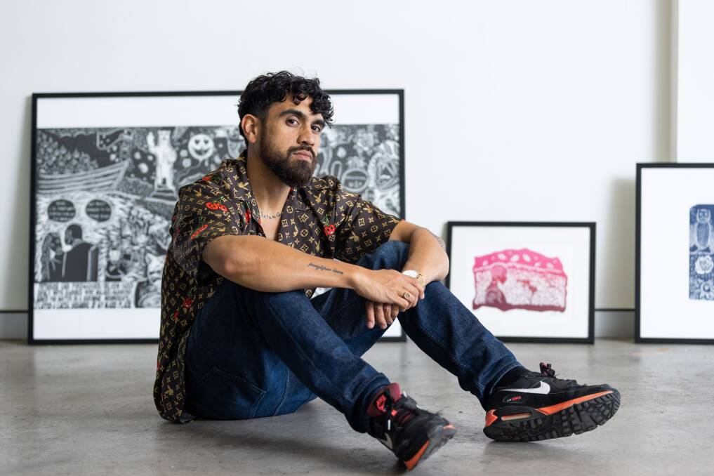 Queanbeyan-based author Omar Musa creates conversations about identity, politics, ancestry and environmentalism with his poems and prints in Killernova. Picture: Supplied 