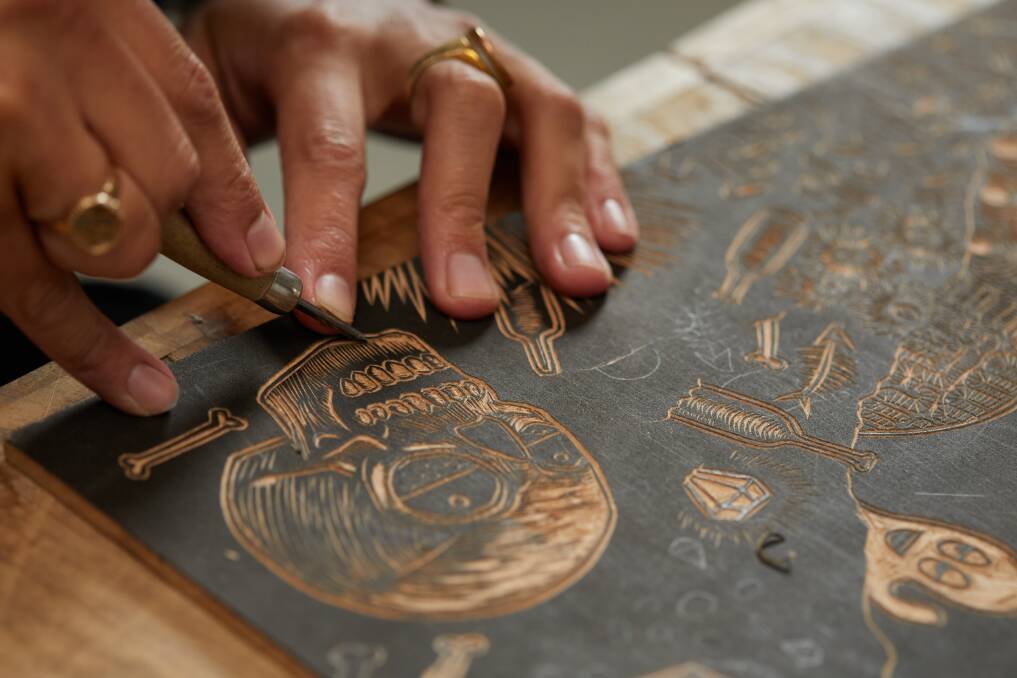 Omar said working with woodworking gave him a chance to communicate his ideas in a different way, and brought back memories of drawing with his Australian grandmother. Picture: Supplied 