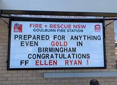 Goulburn Fire Station celebrates their fellow firefighter Ellen Ryan. Photo: FRNSW