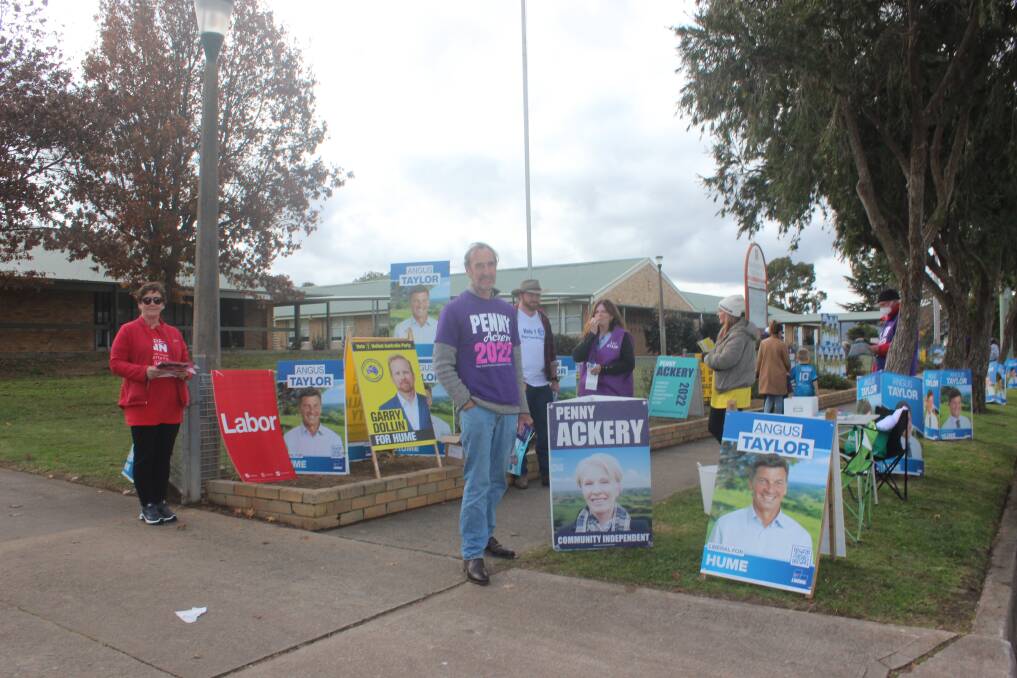 Campaigners gathered outside of Bradfordville Public School. Photo: Sophie Bennett.