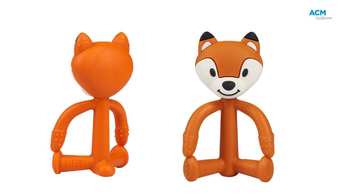 Riff Raff Baby's recalled Riff the Fox teether. Picture supplied
