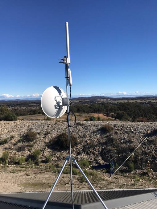 This microPoP has a range of 10km depending on topography and tree cover (general line of sight). It can support more than 50 subscribers. Photo: supplied. 