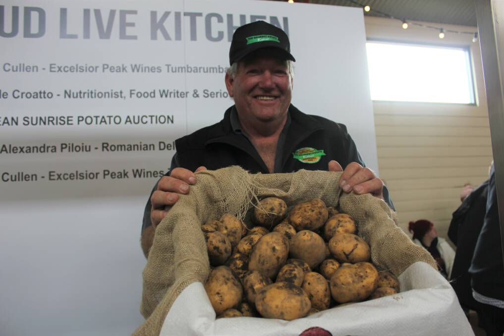 Gary Kadwell at the 2018 Crookwell Potato Festival. He has been selected as a finalist for the Australian Government Innovation in Agriculture Land Management Award.