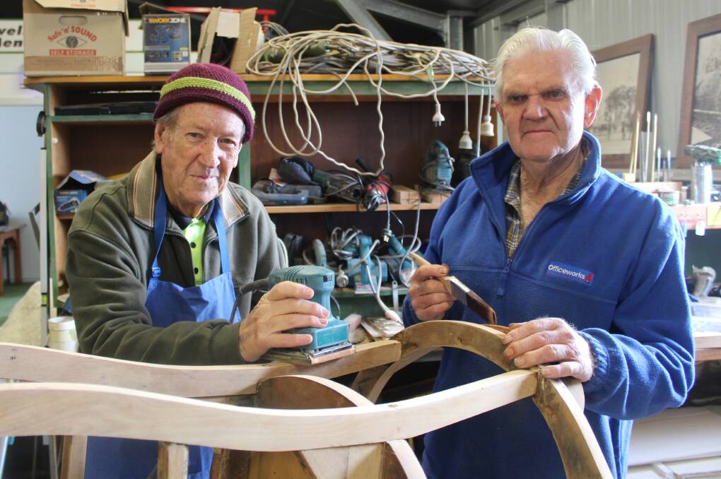 EXTENSION CONTINUES: Crookwell Men's Shed secretary Don Southwell and president John Medway. Photo: Mariam Koslay.