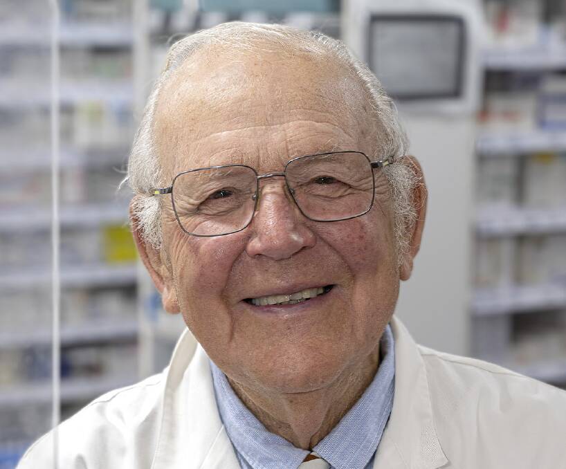 After an amazing unbroken 74 years, Bruce Duggan retires as well-known Bowral pharmacist. Picture by John Swainston