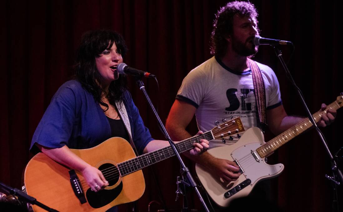 PARTNERSHIP: Tracy McNeil and Dan Parsons on stage last year at the Stag & Hunter Hotel. Picture: Paul Dear