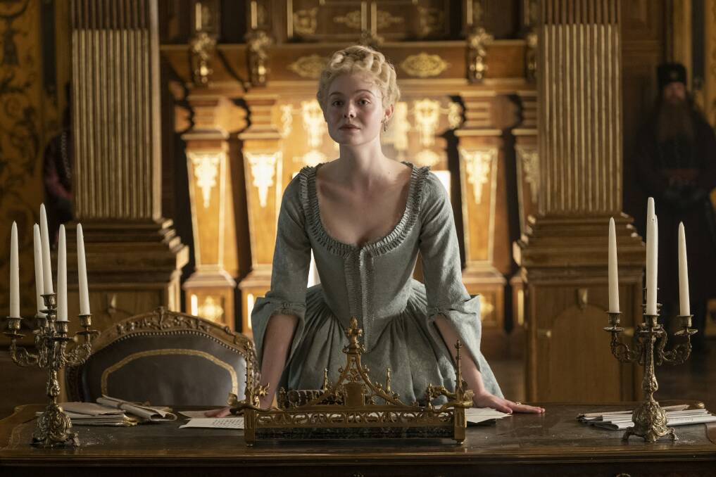 HILARIOUS: Elle Fanning is brilliant as Catherine in the comedy-drama The Great, directed by Australian Tony McNamara. 