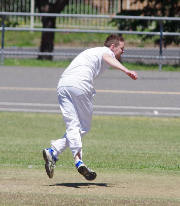 FOLLOWING THROUGH: Hibo Gold's Brad Smith makes the most of his pace against the Hibo Gold batsmen. Photo: Darryl Fernance