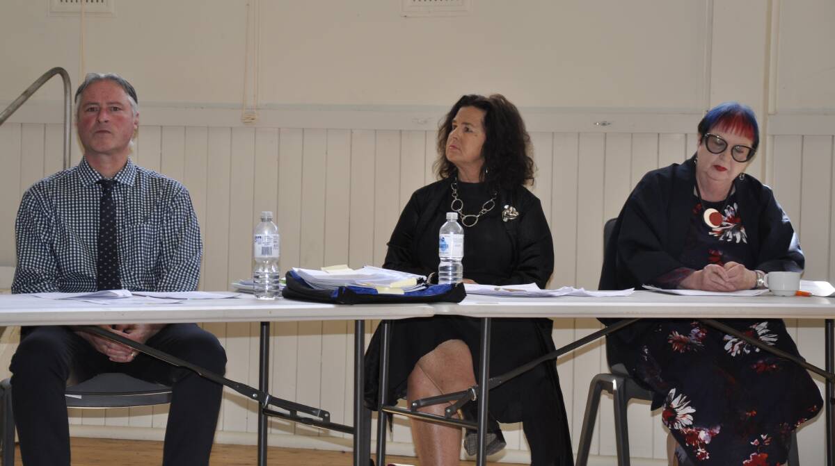 Upper Lachlan Shire Council's finance director, Andrew Croke, mayor Pam Kensit and deputy mayor, Mandy McDonald at the Gunning meeting. Picture by Louise Thrower.