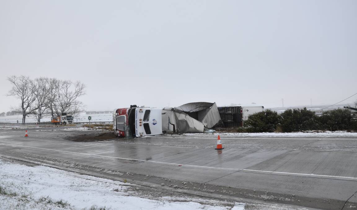 The truck rollover.