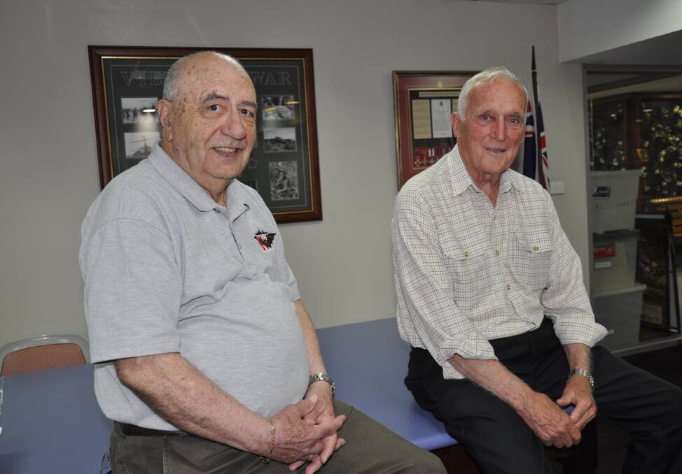 CHANGING ROLES: Mal Ritchie (left) has replaced Gordon Wade as Goulburn RSL Sub Branch president. Mr Wade has stepped down after 20 years in the role. Photo: Louise Thrower.