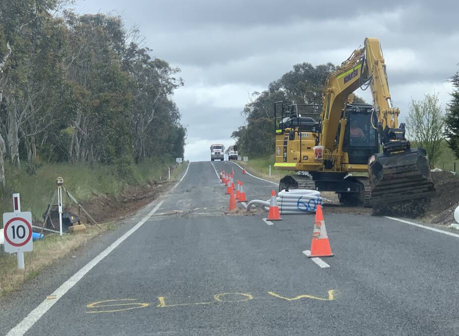 Upper Lachlan Shire Council road crews were repairing sections of the Goulburn to Taralga Road last week. Picture supplied.